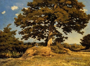 Henri Harpigniés Painting - El gran árbol Paisaje de Barbizon Henri Joseph Harpignies
